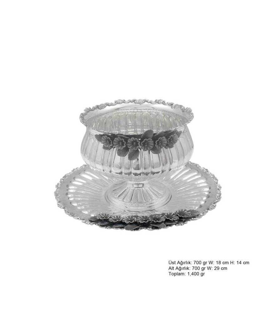 Orkide Desenli Gümüş Boller