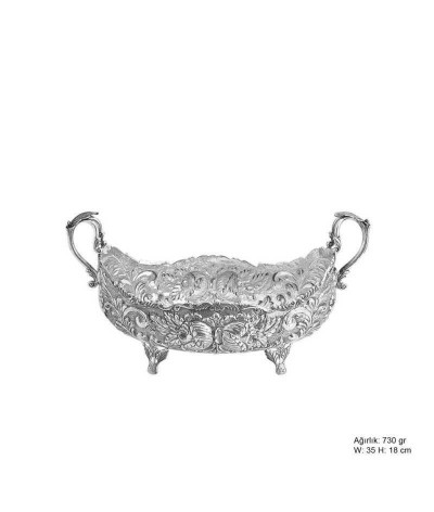 Gül Desenli Gümüş Boller