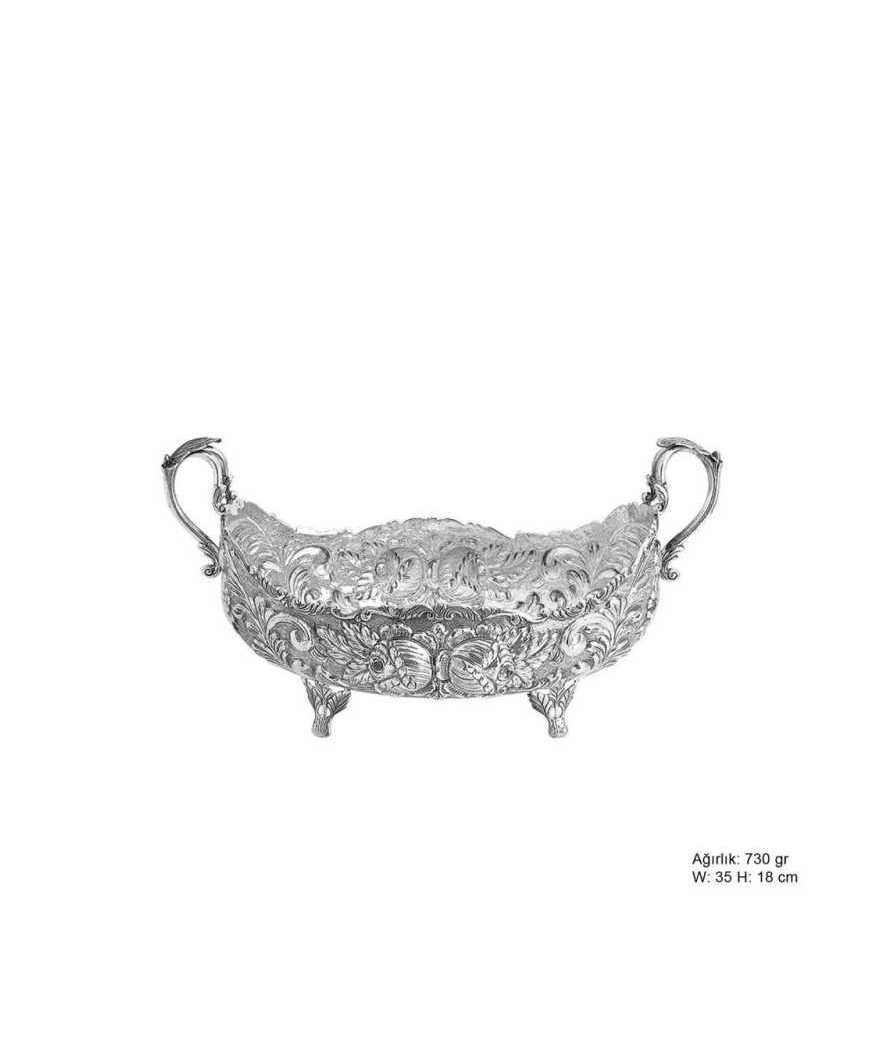 Gül Desenli Gümüş Boller