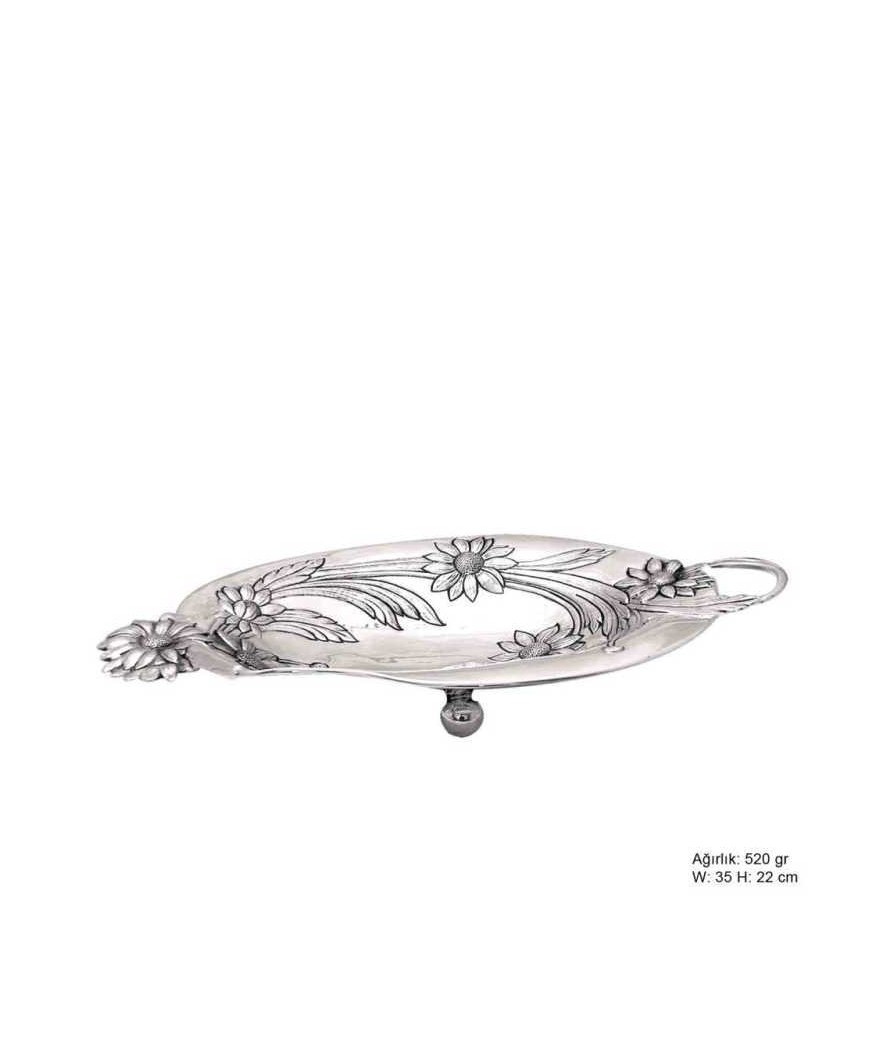 Papatya Motifli Gümüş Çikolatalık