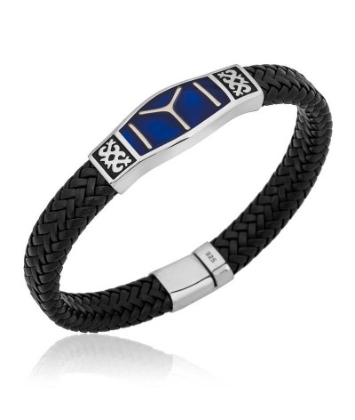 Gümüş Derili Kayı Boyu Armalı Erkek Bileklik