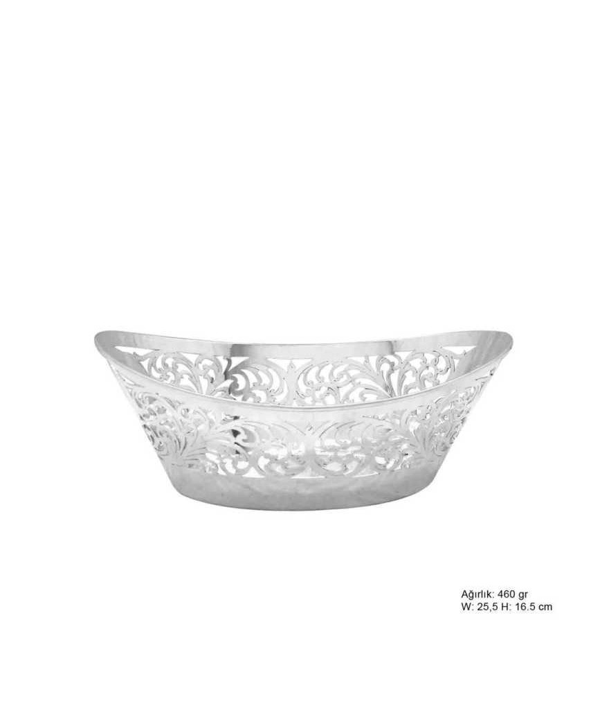 Yaprak Motifli Gümüş Çikolatalık