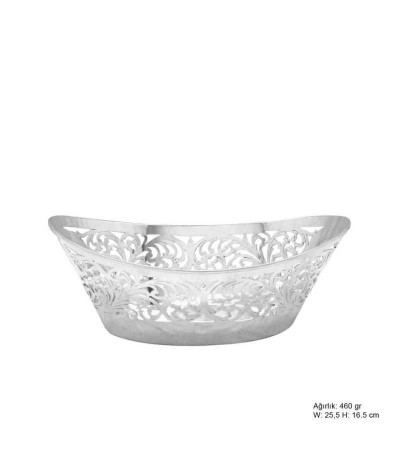 Yaprak Motifli Gümüş Çikolatalık