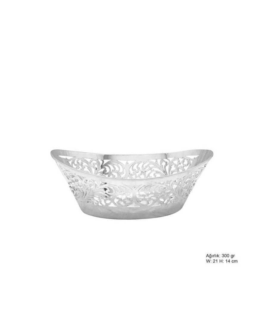 Yaprak Motifli Gümüş Çikolatalık