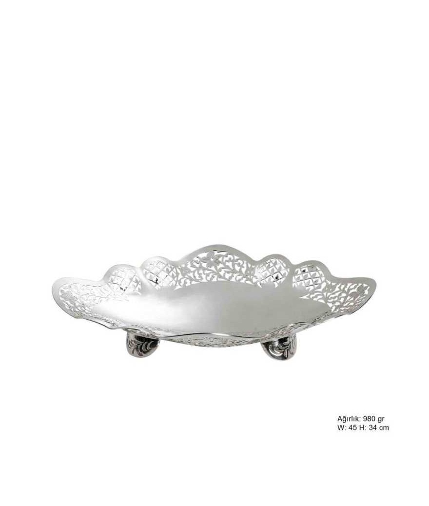 Papatya Desenli Gümüş Çikolatalık