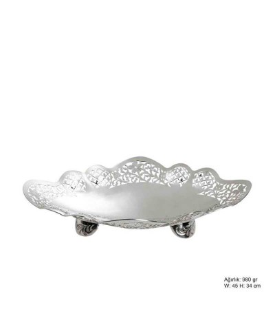 Papatya Desenli Gümüş Çikolatalık