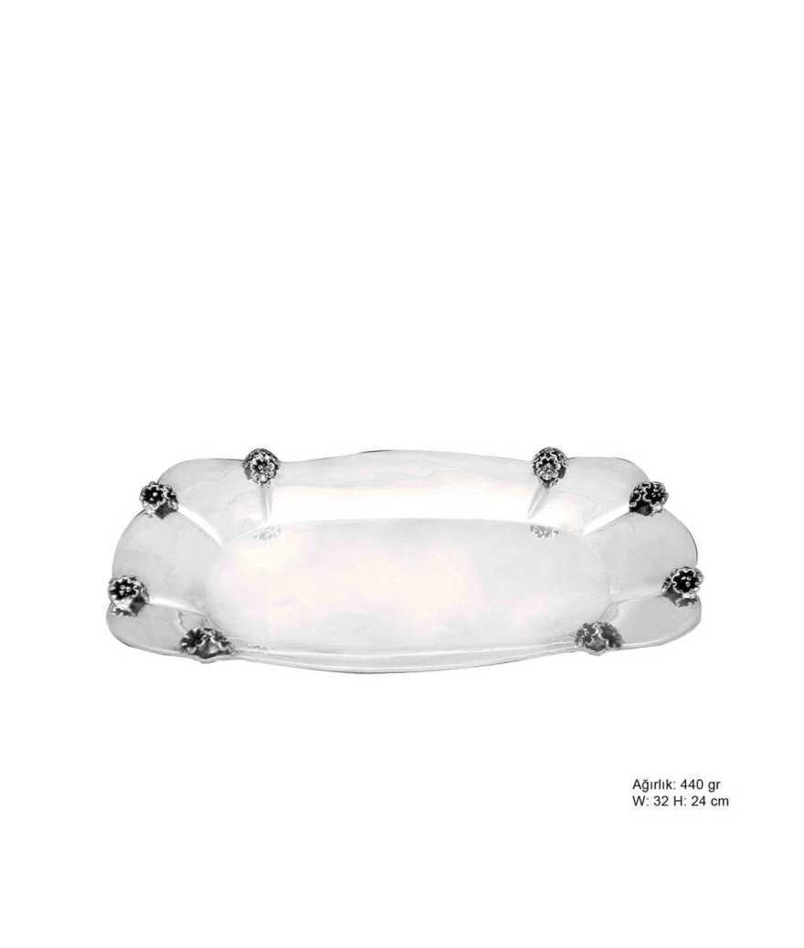 Orkide Motifli Gümüş Çikolatalık