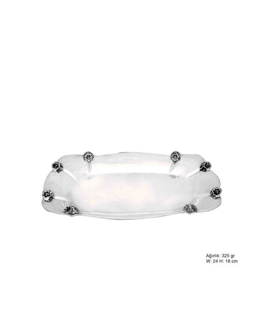 Orkide Motifli Gümüş Çikolatalık