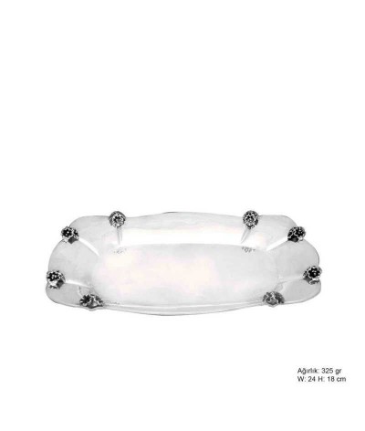 Orkide Motifli Gümüş Çikolatalık