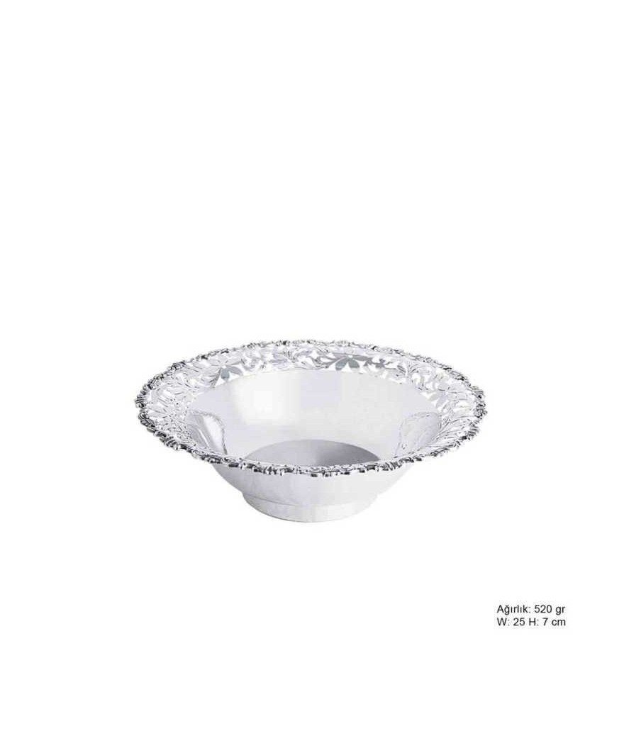 Papatya Motifli Gümüş Meyvelik