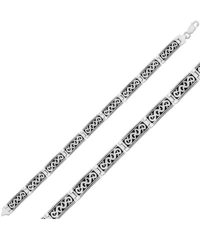 Gümüş Desenli Erkek Bileklik