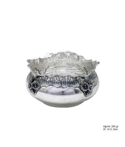 Orkide Desenli Gümüş Şekerlik