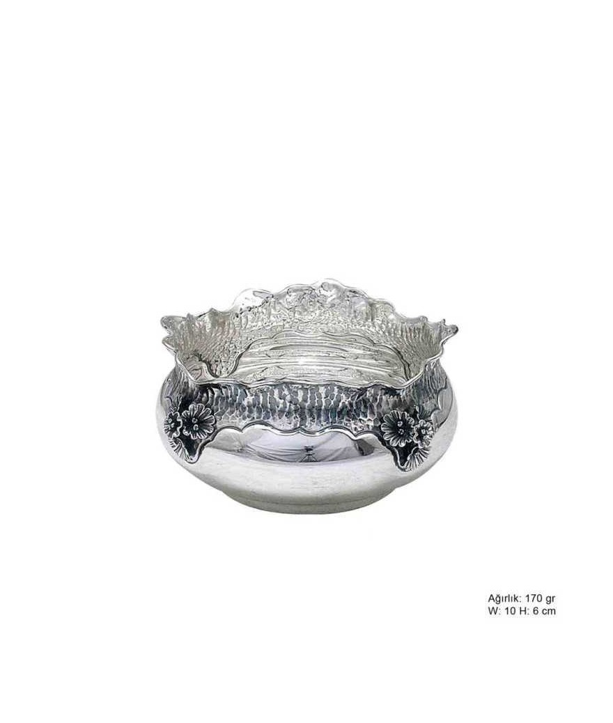 Orkide Motifli Gümüş Şekerlik