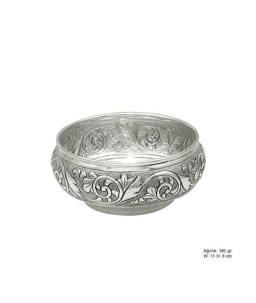 Yaprak Desenli Gümüş Şekerlik