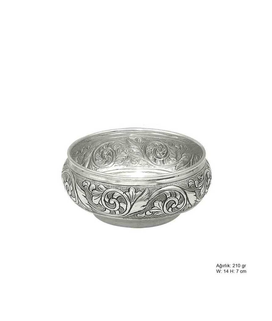 Yaprak Desenli Gümüş Şekerlik