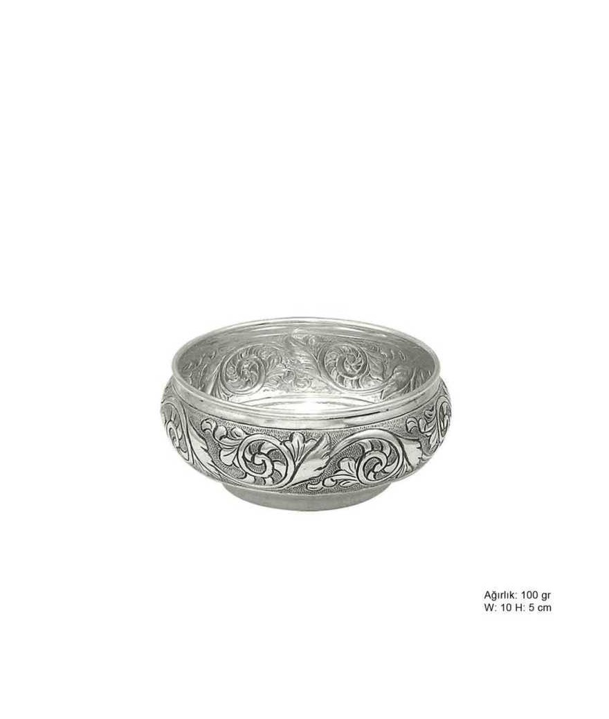 Yaprak Desenli Gümüş Şekerlik