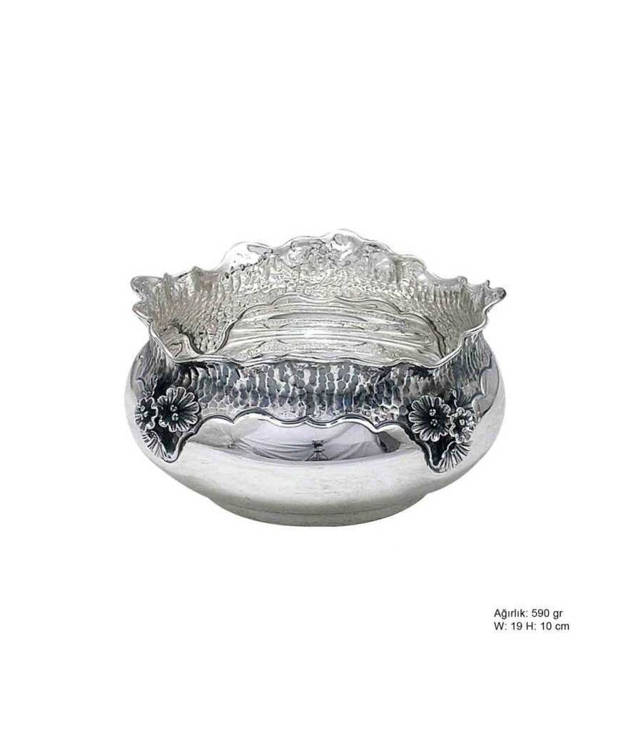 Orkide Motifli Gümüş Şekerlik