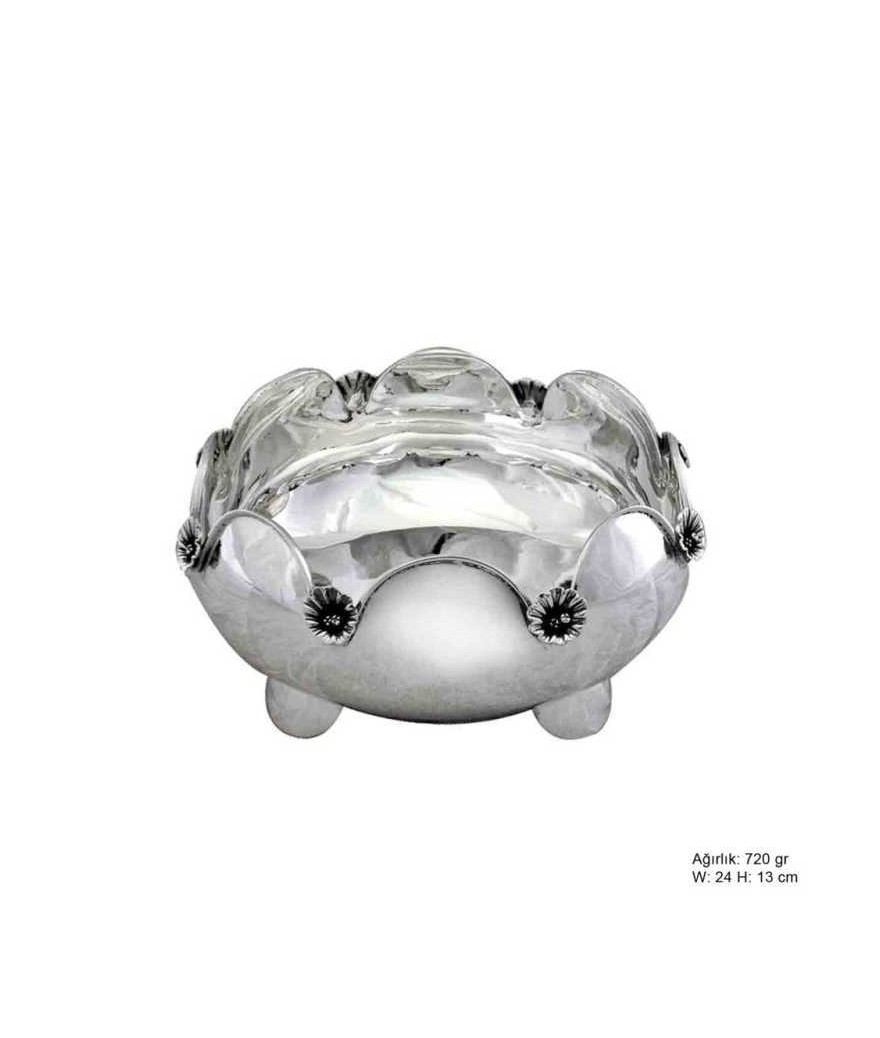 Orkide Motifli Gümüş Şekerlik