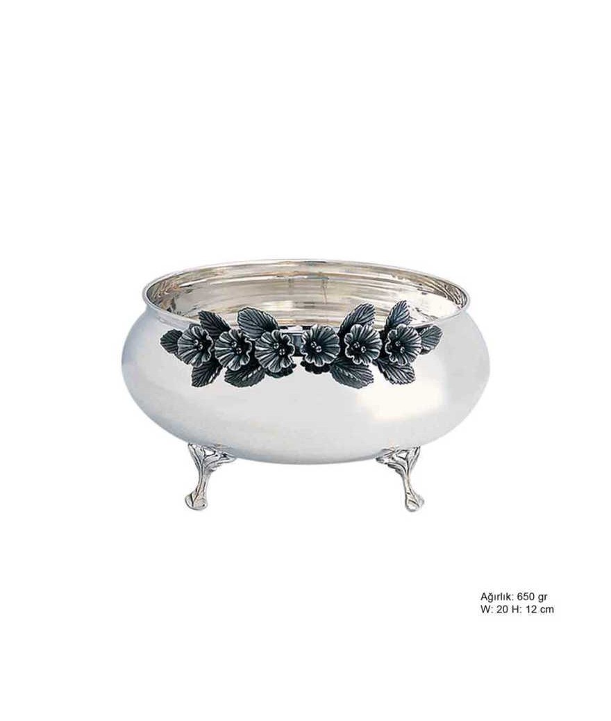 Orkide Motifli Gümüş Şekerlik