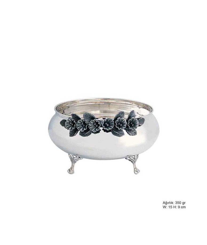 Orkide Motifli Gümüş Şekerlik