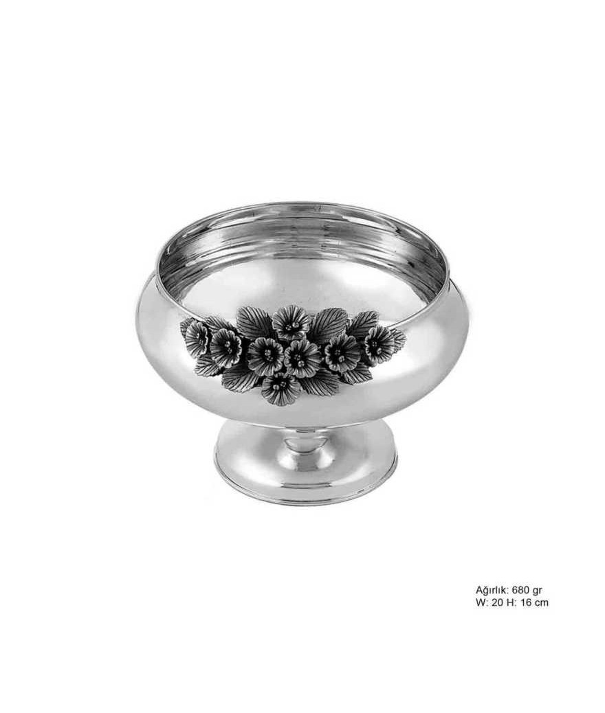 Orkide Motifli Gümüş Şekerlik