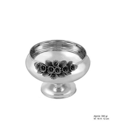 Orkide Motifli Gümüş Şekerlik