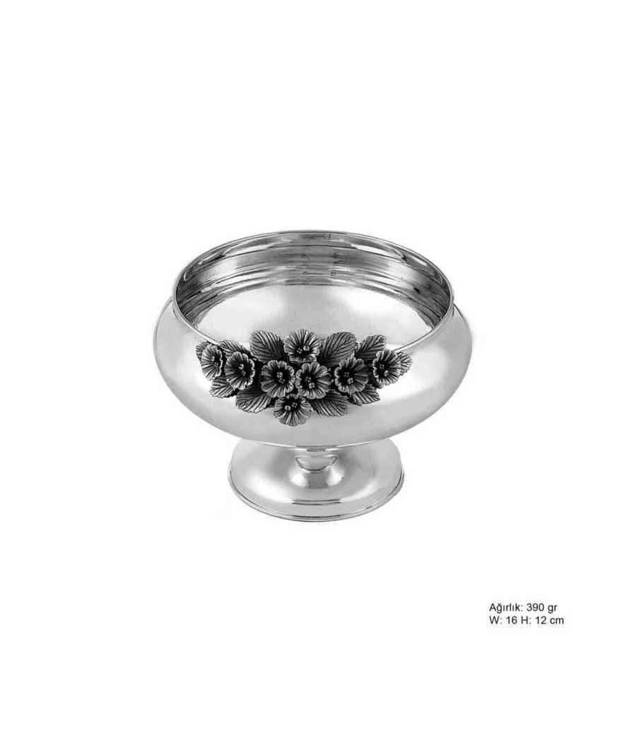 Orkide Motifli Gümüş Şekerlik