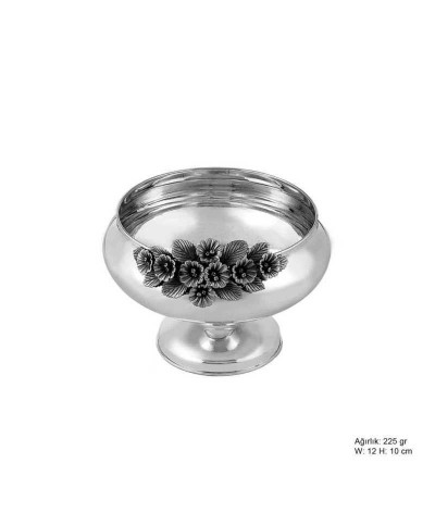 Orkide Motifli Gümüş Şekerlik