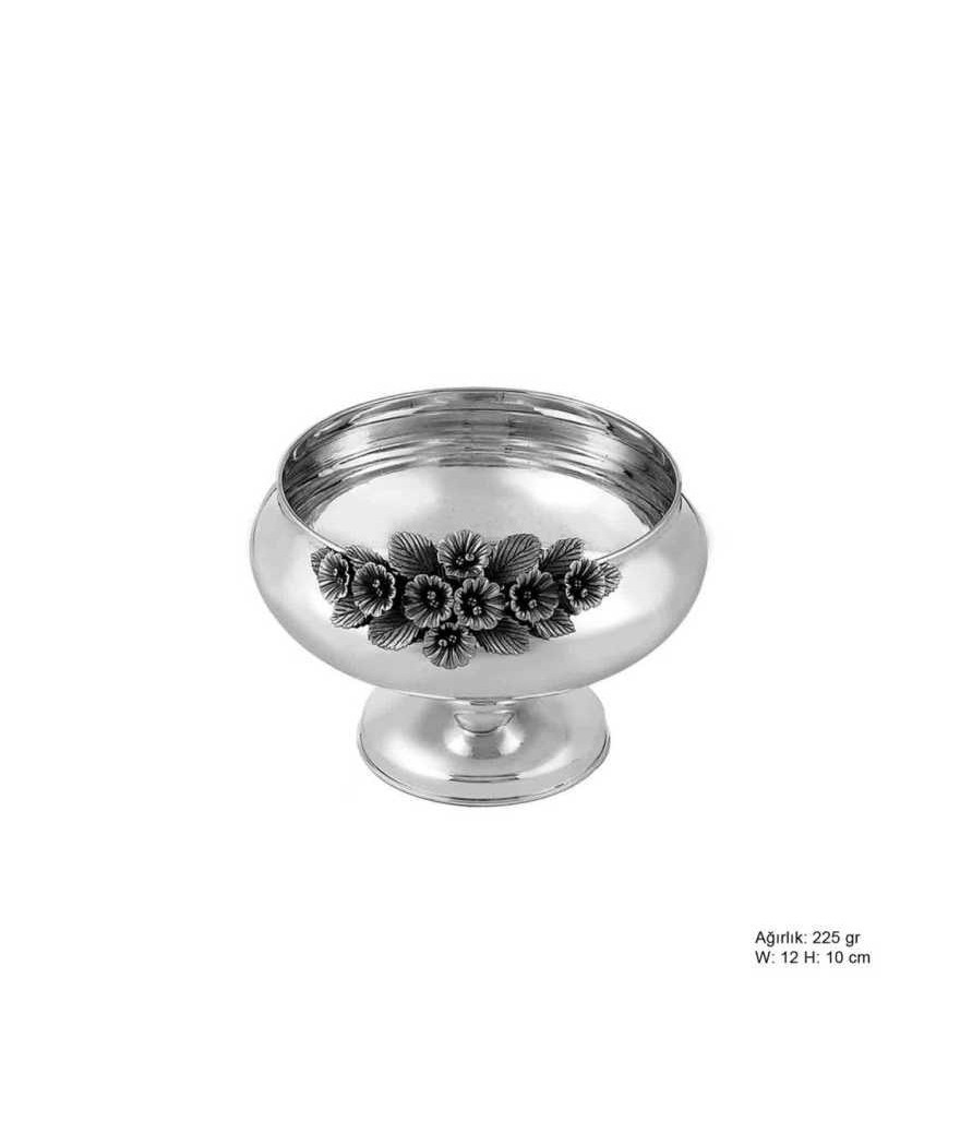 Orkide Motifli Gümüş Şekerlik