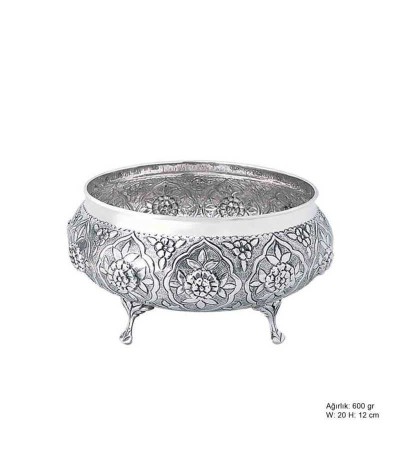 Papatya Desenli Gümüş Şekerlik