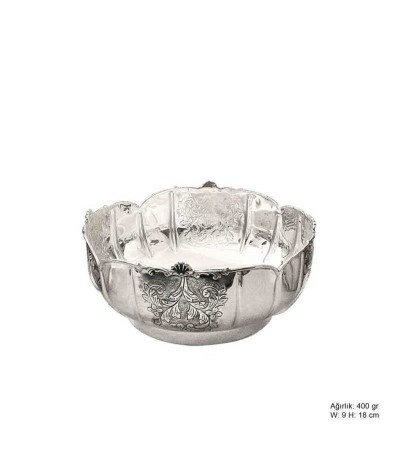 Yaprak Motifli Gümüş Şekerlik