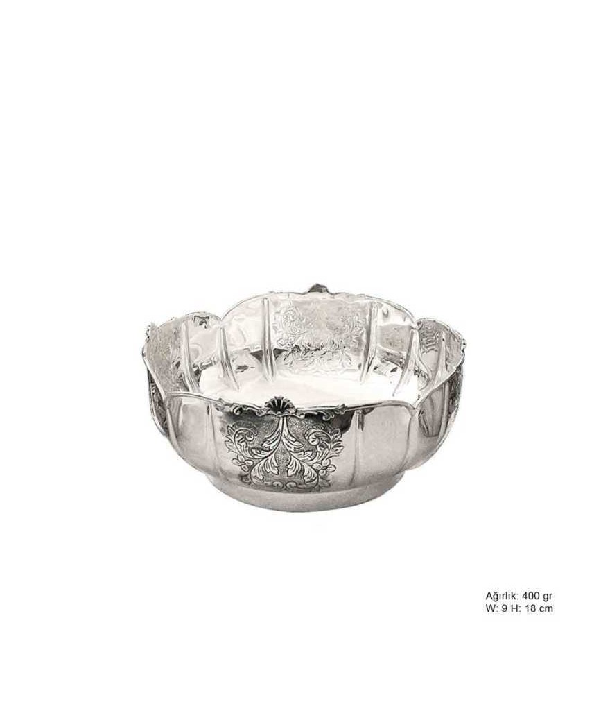 Yaprak Motifli Gümüş Şekerlik