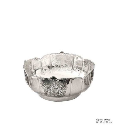 Yaprak Motifli Gümüş Şekerlik