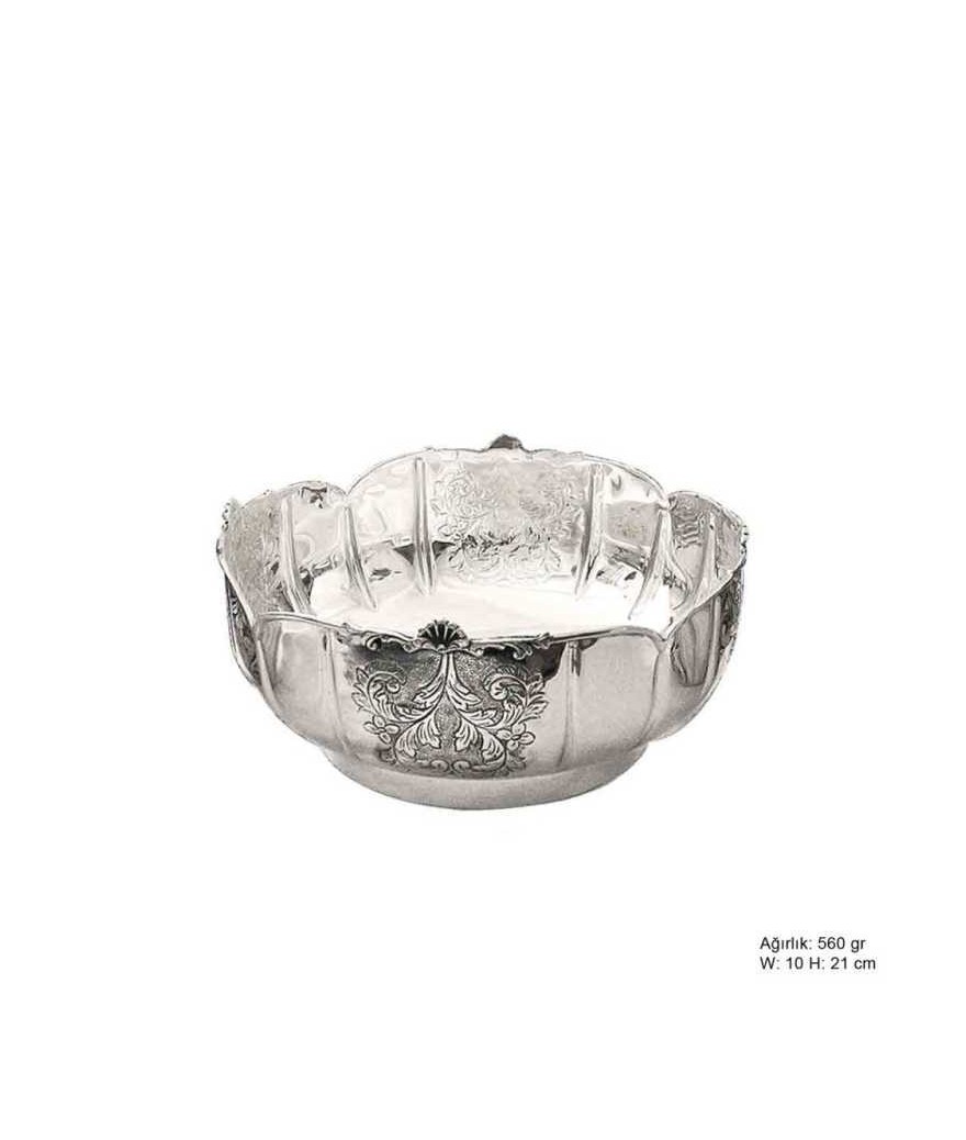 Yaprak Motifli Gümüş Şekerlik