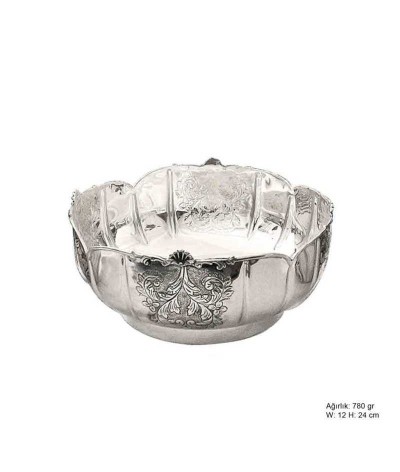 Yaprak Motifli Gümüş Şekerlik