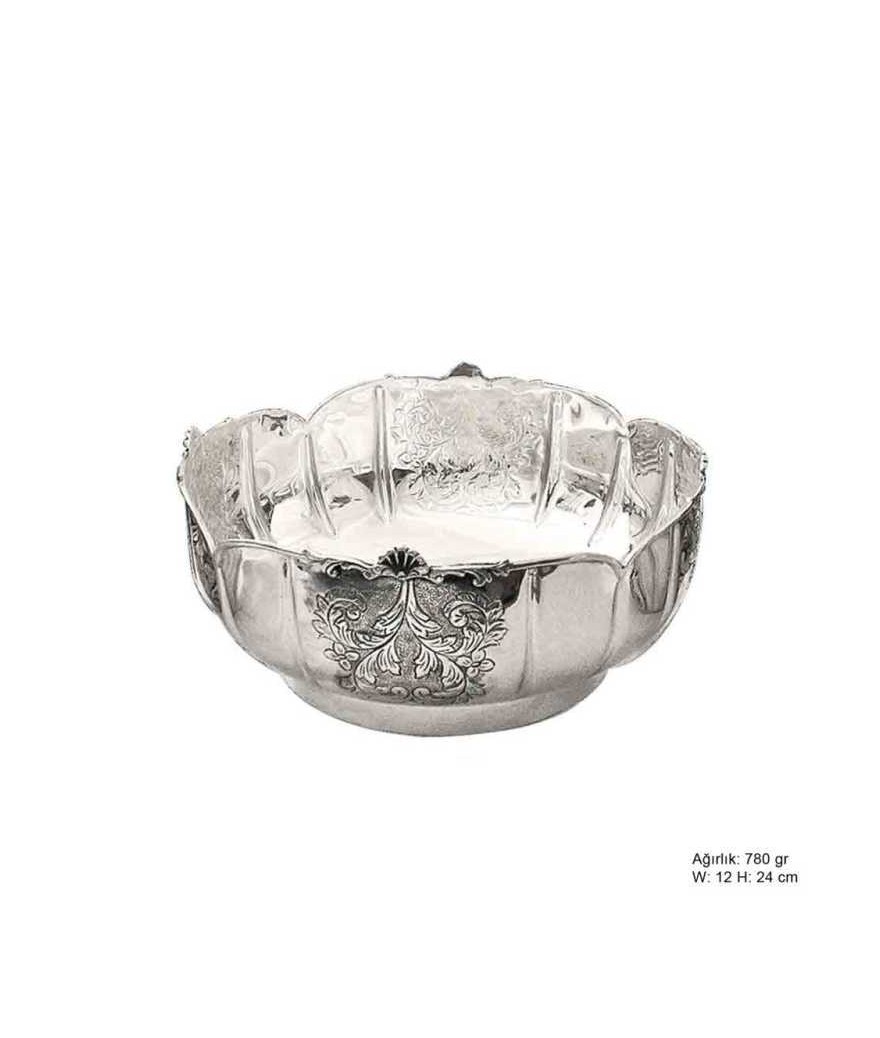 Yaprak Motifli Gümüş Şekerlik