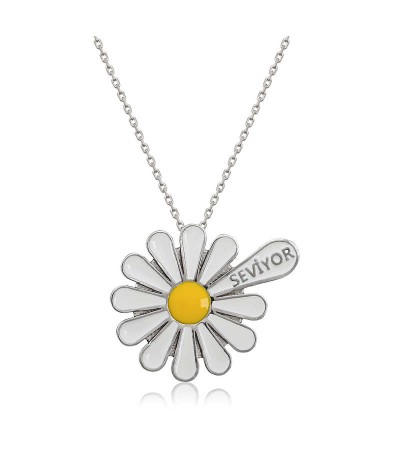 Gümüş Seviyor Papatya Bayan Kolye
