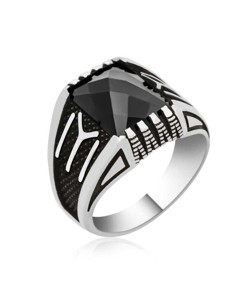 Gümüş Kayı Boyu Armalı Erkek Yüzük