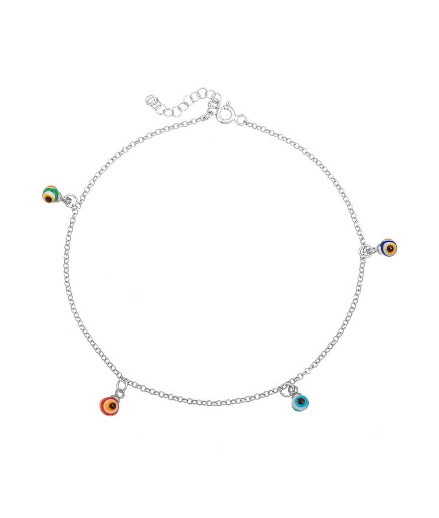 Gümüş Renkli Nazar Göz Halhal