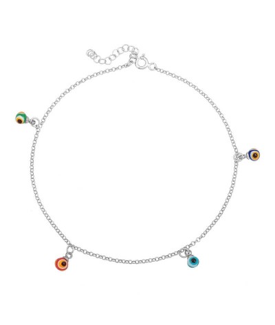 Gümüş Renkli Nazar Göz Halhal