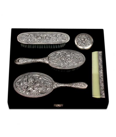 Gümüş Fırça Tarak Ayna Takımı - 5 Parça