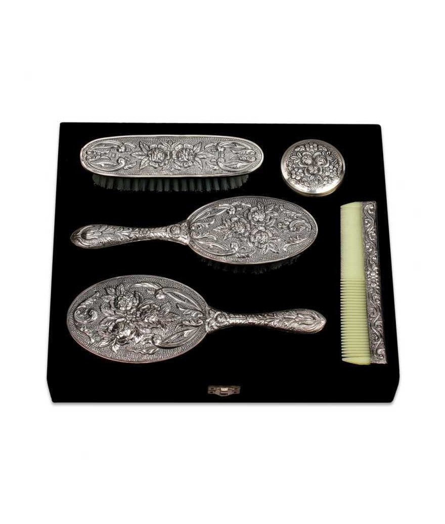 Gümüş Fırça Tarak Ayna Takımı - 5 Parça