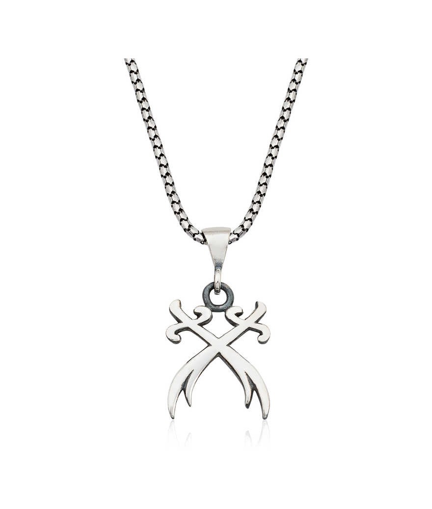 ​Gümüş İkili Zülfikar Kılıcı Kolye