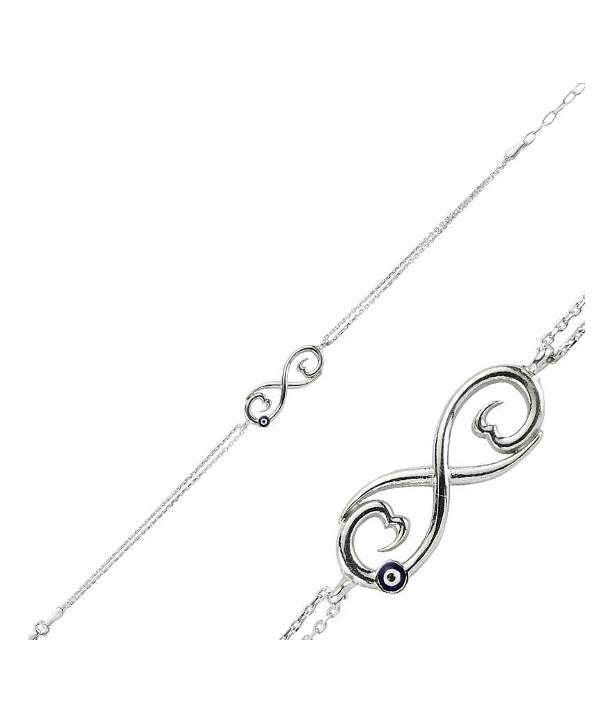 Gümüş Nazarlı Sozsuzluk Bayan Bileklik