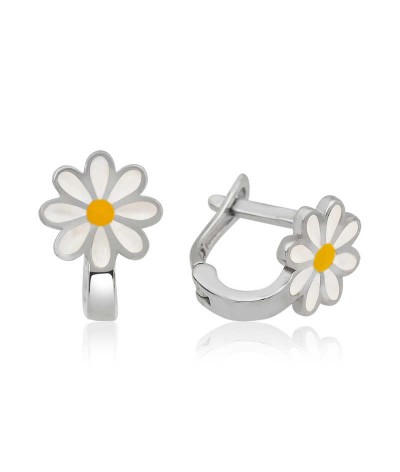 Gümüş Papatya Çocuk Küpesi