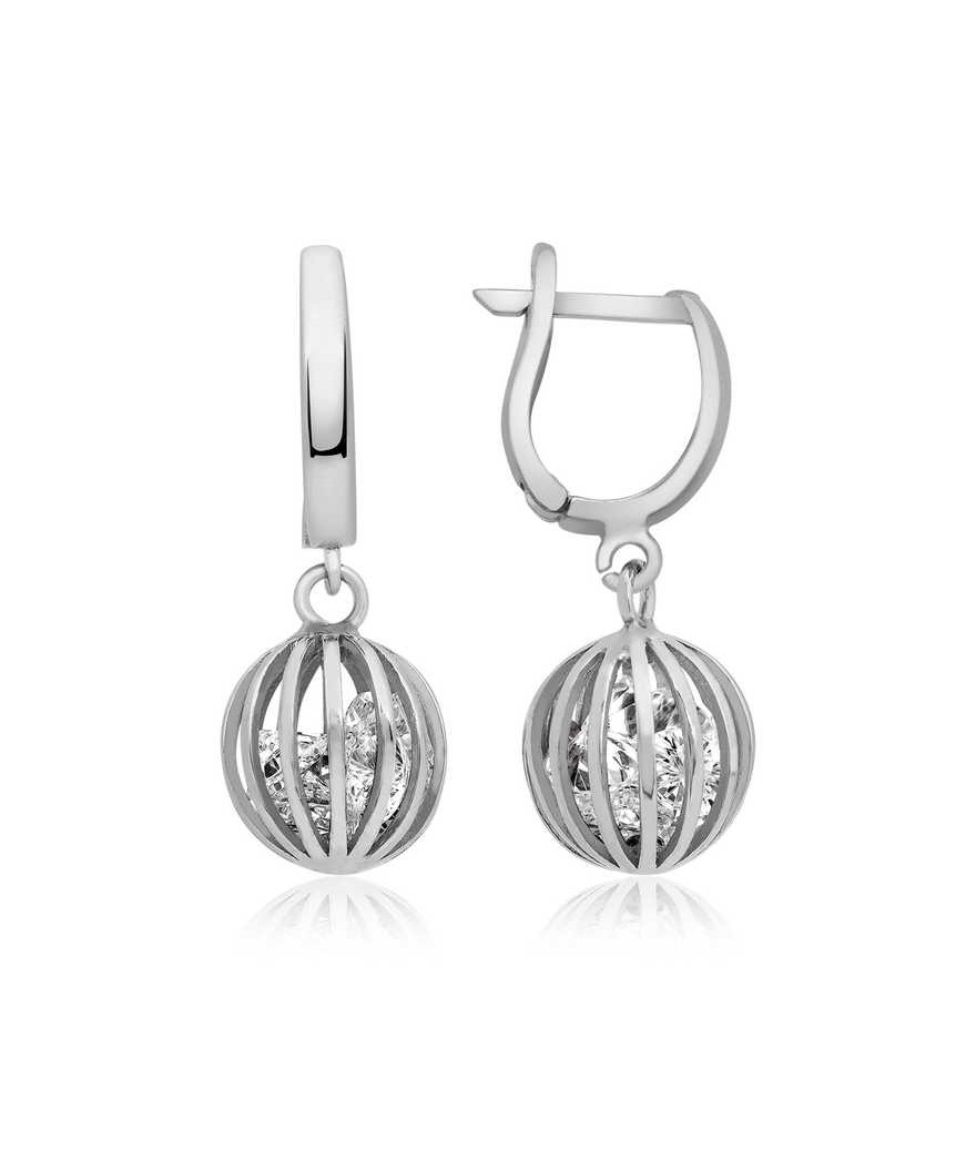 ​Gümüş Taşlı Küre Küpe