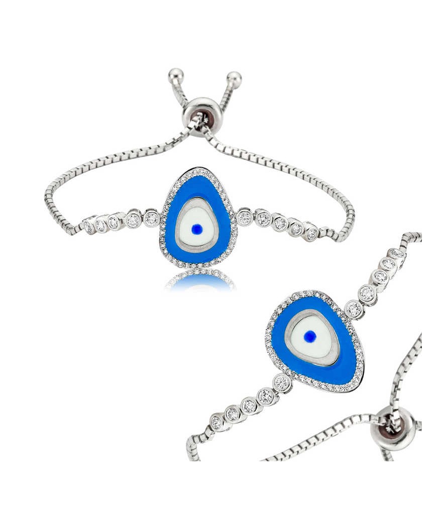 Gümüş Asansörlü Nazar Bayan Bileklik