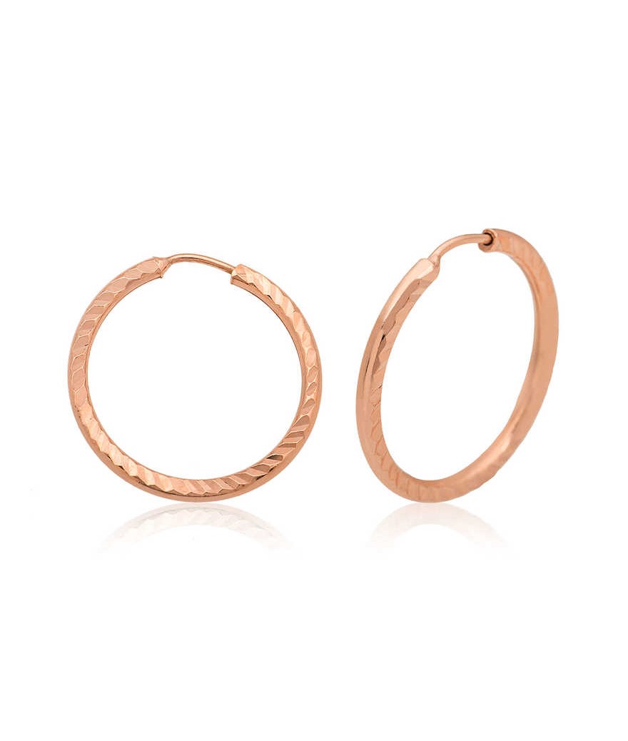 Gümüş Rose Burgu Halka Küpe