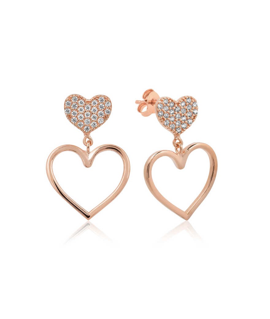 Gümüş Kalpli Bayan Küpe