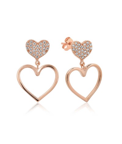 Gümüş Kalpli Bayan Küpe